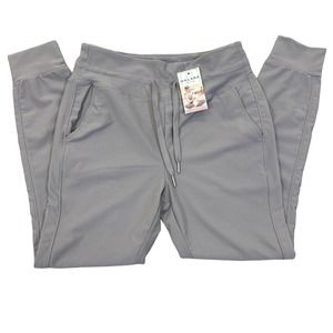 Halara Gray Patitoff Pet Hair Resistant Ribbed Jogger Drawstring NWTs